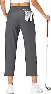 [Ksmien] Women's Golf Pants Lightweight High Waisted Casual Stretch Pant for Women with Pockets Outdoor
