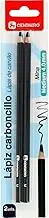 Centauro - 2 Charcoal Pencils for Drawing Black Medium 4.0mm Lead Ideal for Drawing, Sketching and Developing Your Most Artistic Page