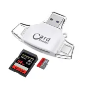 For iPhone 13 Pro Max Mini 4-in-1 SD/TF Card Reader Micro SD USB 2.0 OTG Adapter