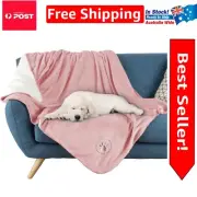 Stylish Waterproof Pet Throw - 50x60 Reversible Sherpa Blanket for Dogs and Cats
