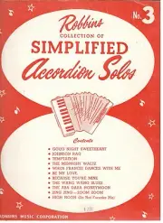 ROBBINS COLLECTION OF SIMPLIFIED ACCORDION SOLOS MUSIC BOOK NO. 3 RARE BRAND NEW