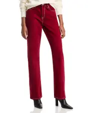 Re/Done The Standard High Rise Straight Jeans in Currant