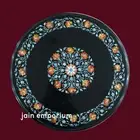 30" black Marble Table Top dining coffee side inlay Pietra Dura antique Decor p2