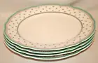 Grace Teaware Josephine Blue Gray Dots Scalloped 11" Dinner Plates Set of 4 New