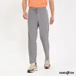 【HANG TEN】男裝-恆溫多功能-TAPERED FIT冰絲涼感吸濕快乾側邊壓條錐形長褲(銀灰)