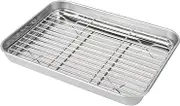 NAMOARLY Cooling Trays for Baking 2-Piece Baking Tray Set Draining Grid Stainless Steel Dishwasher Safe Mirror Finish