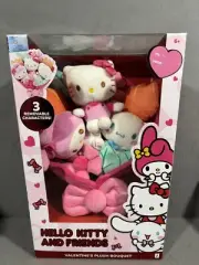 NEW Sanrio Hello Kitty Cinnamoroll My Melody Valentine Plush Bouquet 2025 Kawaii