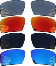 [Acefrog] 1.8MM Polarized Replacement Lenses for Oakley Eyepatch 2 OO9136 Sunglasses, Upgraded Material, Polycarbonate 4 Pairs Pitch Black + Star Silver + Winter Sky + Jaffa Orange