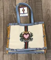 Brighton IN LOVE WE TRUST Tom Clancy Canvas Tote Bag NWT
