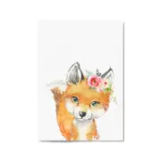 Cute Baby Fox Nursery Animal Gift Wall Art