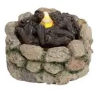 Mini LED Light Up Stone Firepit Fairy Garden Ornament Dollhouse Decor Accessory