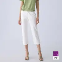 在飛比找momo購物網優惠-【ILEY 伊蕾】蕾絲口袋設計經典長褲(白色；M-XL；12
