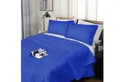 3 Piece Ultrasonic Comforter Set Royal Blue by Ramesses