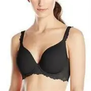 NWT Simone Perele Caresse 3D Plunge Bra 12A316 34B Black #84489