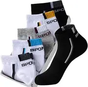 [YMGSCC] Men Mesh Ankle Socks Breathable Cotton Sports Socks Casual Athletic Thin Cut Short 5 Pairs/Lot