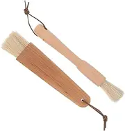 SUPVOX 2pcs Basting Brush with Ergonomic Wooden Handle Heat Resistant Natural Pastry Brush for BBQ Grilling Baking Outdoor Cooking and Camping
