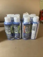 (8)Decoart Fluid Art Ready To Pour Acrylic True Blue 4 Oz Bottles NEW