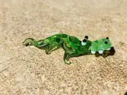 Crocodile~ALLIGATOR~Collectible Hand Blown Art Glass Figurine~HandmadeTinyAnimal