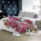Snowfall Pink Peony Foundation 3D Warm Plush Fleece Blanket Picnic Sofa Couch