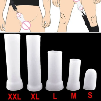 Male Penis Extender Stretcher Vacuum Enhancer Enlarger Silicone Sleeve S-XXL