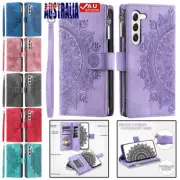 Flip Leather Case ZIP Wallet Cover For Samsung S25 S24 Ultra S23 FE S22 S21 S20+