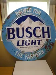 Busch Light Metal Tin Tacker "For The Farmers" 2023