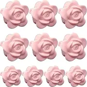 LeoLeozz Plant Clips for Climbing Plants - 10X Flower-Shaped Invisible Wall Clips Hooks for Vines,Support Holder with Adhesive Sticker, Strong Green Plant Fixer for Gardening (Pink)