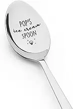 Guqqeuc Pop Pop Gifts from Grandson Granddaughter to Grandpa Xmas Gifts from Grandkids Grandfather Birthday Gifts for Grandad Pop's Ice Cream Spoon for Ice Cream Lover Gifts