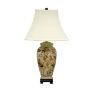 Oriental Furniture 25" Autumn Birds and Flowers Vase Lamp