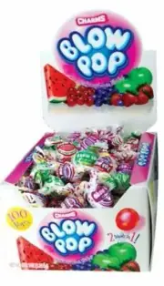 Charms Blow Pop Bubble Gum Filled Lollipop Assorted Flavor Gluten Free 100 ct