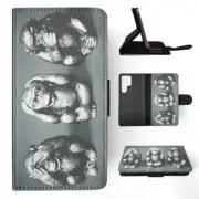 FLIP CASE FOR SAMSUNG GALAXY|CUTE THREE MONKEY'S METAPHOR
