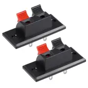 2pcs 2 Way Jack Socket Spring Push Release Connector Speaker Terminal Strip
