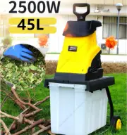 2500W Electric Mulcher Crushing Impact Shredder Wood Chipper with Collecting Bin