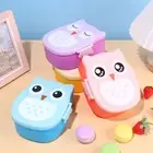 Cute Owl Double Tier Tableware Set Bento Lunchbox Food Container Lunch Box