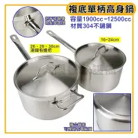 在飛比找Yahoo!奇摩拍賣優惠-複合底 湯鍋 (IH/16~30CM) 電磁爐可用 高身鍋 