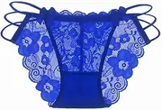[Generic] Party Gift Bragas Sexy Panties Thong Lace Word Pants Ladies Briefs Underwear 2 Items Or Less (a-Blue, One Size)