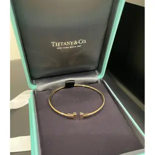 🌹母親節優惠🌹Tiffany&Co. Tiffany T 18k玫瑰金 T wire 線圈手環（新光三越購入）