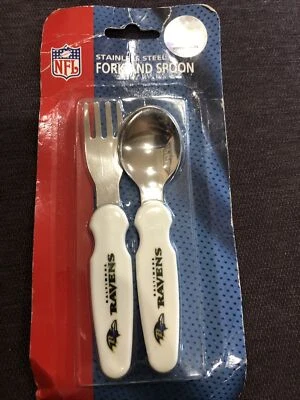 baltimore ravens stainless steel fork and spoon