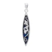 Manta Ray Surfboard 925 Sterling Silver Pendant Surfing Beach Sea Life Jewelry