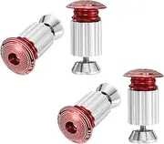 uxcell 2Pair Bar End Plugs Aluminum Handlebar End Caps Bike Plugs 0.6oz Expanding Locking for MTB Road BMX Fixed Gear Bike, Red