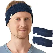 [CHARM] Mens Sports Headband 2-Pack - Towel Bandana Sweat Wicking Pair Active Wear