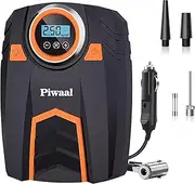 Portable Air Compressor for Car Digital Auto Tire Pump Air Pump Tire Inflator for Car Tires and Other Inflatables with LED Light 12V DC (Orange)
