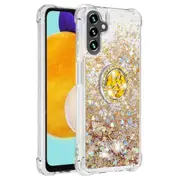 For Samsung Galaxy A34 5g Phone Case Yb Quicksand Series-7 Shockproof Cover Liquid Quicksand Tpu Phone Case With Ring Kickstand