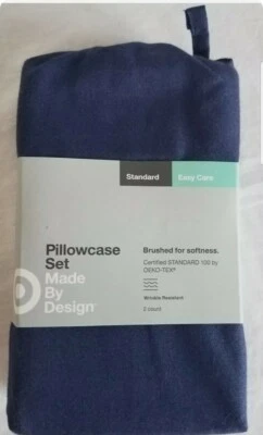 Easy Care Standard BLUE AMETHYST Pillowcases Set 20" x 32" Made By Design, {D-1}