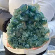 4.7lb NATURAL Green Cube FLUORITE Quartz Crystal Cluster Mineral Specimen heali