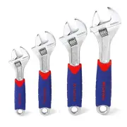 4 PCS Adjustable Spanner Set Metric and SAE Wrench Spanner 6"8"10"12" Soft Grip