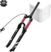 Mountain Bike Air Suspension Fork 26 27.5 29 Inch, Bicycle Front Forks 1-1/8 u201d Remote Lockout Rebound Adjust QR 9mm Disc Travel 140mm