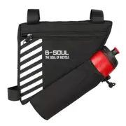 Bicycle Bags With Water Bottle Triangle Pouch Solid Cycling Pocket Size:20.5*18*5Cm(Black)