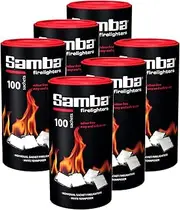 600 Samba Firestarters Firelighters Sachets - Odourless Burning & Easy to Light - For BBQs Barbecues Wood Burner Wood-Fired Ovens Stoves Fireplaces & Campfires - 6 Tubes
