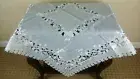 White 33" Square Organza Fabric Embroidery Cutwork Tablecloth Wedding